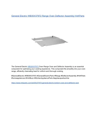 General Electric WB35X37972 Range Oven Deflector Assembly HnKParts