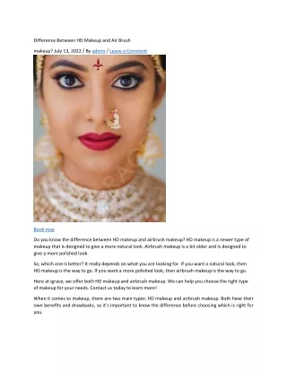 Difference Between HD Makeup and Air Brush makeup