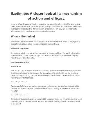 ezetimibe a closer look at its mechanism