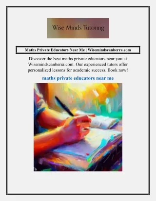 Maths Private Educators Near Me  Wisemindscanberra.com