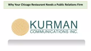 Why Your Chicago Restaurant Needs a Public Relations Firm