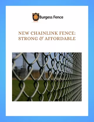New Chainlink Fence Strong & Affordable