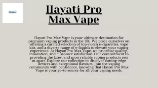 Hayati Pro Max Vape