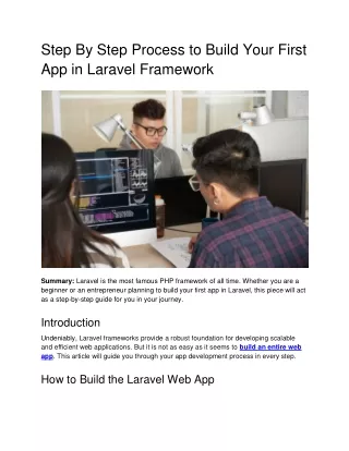 Step by Step Guide to Build the Laravel Web App