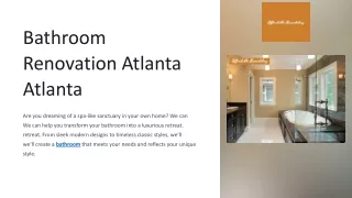 Bathroom Renovation Atlanta