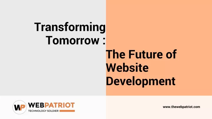 transforming tomorrow