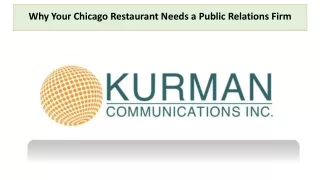 Why Your Chicago Restaurant Needs a Public Relations Firm