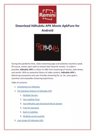 Download Hdhub4u APK Movie ApkPure for Android