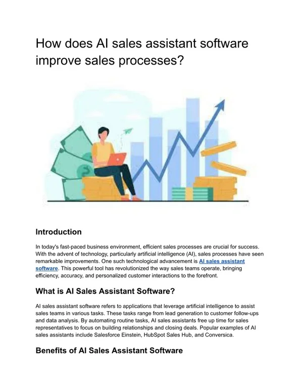 how does ai sales assistant software improve
