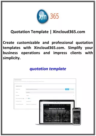 Quotation Template | Xincloud365.com