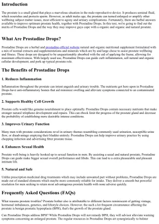 Prostadine Drops: A Natural Remedy for Best Prostate Wellness