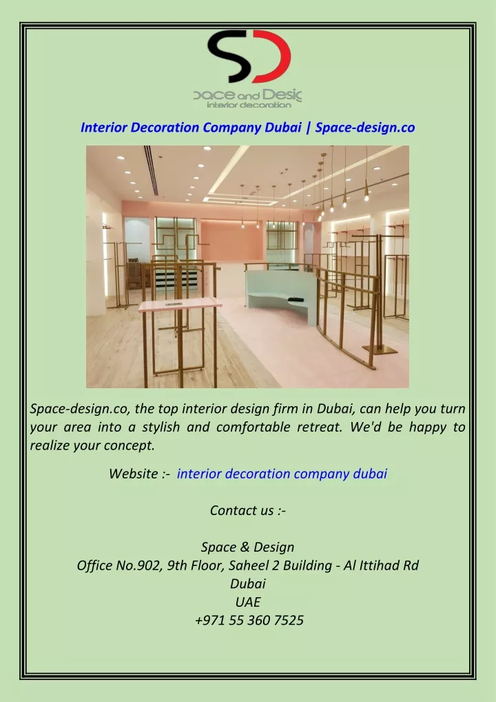 interior decoration company dubai space design co