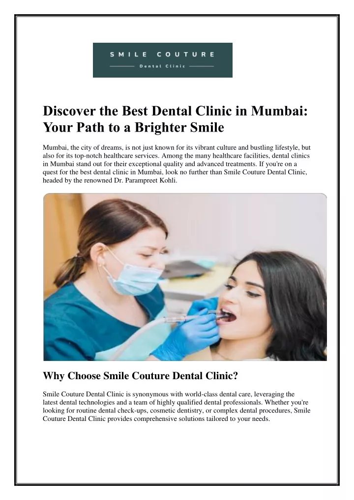 discover the best dental clinic in mumbai your