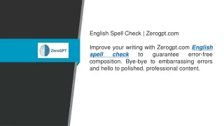 English Spell Check  Zerogpt.com