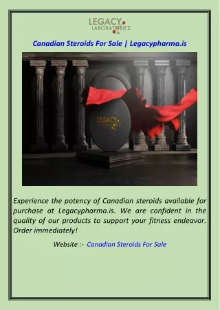 Canadian Steroids For Sale  Legacypharma.is