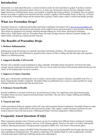 Prostadine Supplement: A Natural Remedy for Ideal Prostate Health