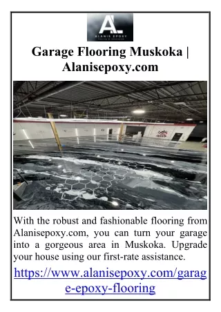 Garage Flooring MuskokaA lanisepoxy.com