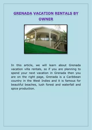 GRENADA VACATION RENTALS BY OWNER