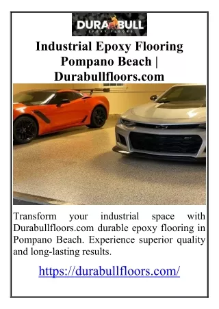 Industrial Epoxy Flooring Pompano Beach | Durabullfloors.com