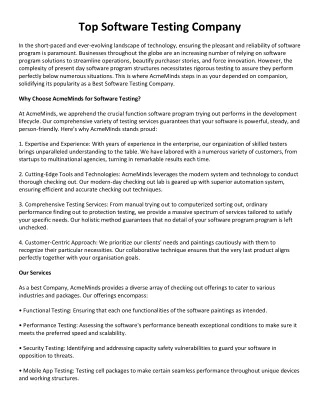 Top Software Testing Company
