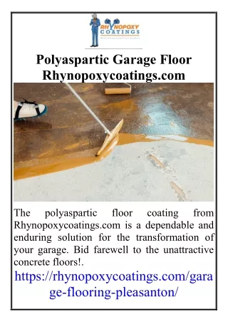 Polyaspartic Garage Floor Rhynopoxycoatings.com