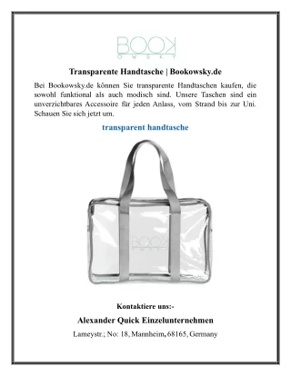 Transparente Handtasche  Bookowsky.de