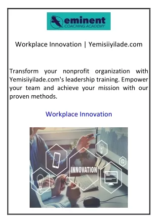 workplace innovation yemisiiyilade com