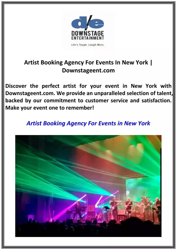 artist booking agency for events in new york