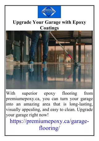 Upgrade Your Garage with Epoxy Coatings