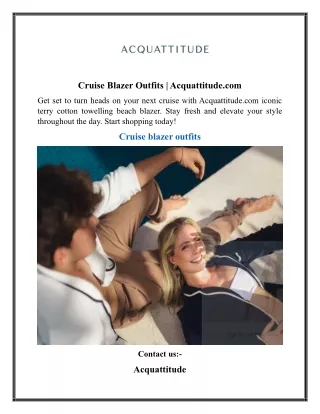 Cruise Blazer Outfits  Acquattitude