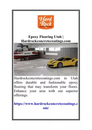 Epoxy Flooring Utah  Hardrockconcretecoatings.com