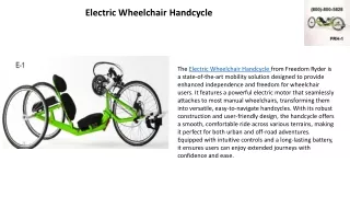 Electric Wheelchair Handcycle