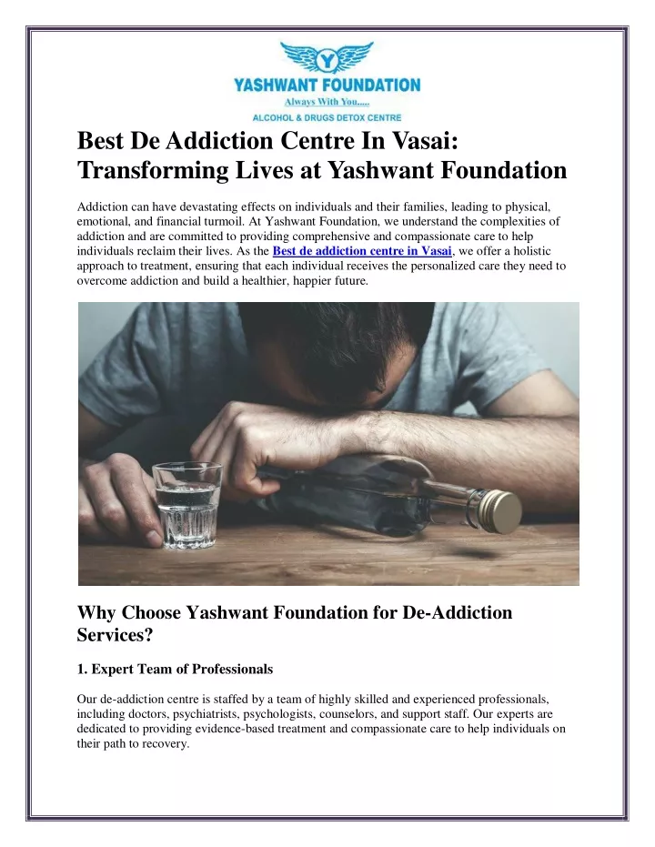 best de addiction centre in vasai transforming