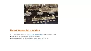 Banquet Hall Vaughan, Woodbridge and Thornhill