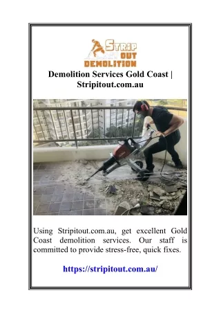 demolition services gold coast stripitout com au
