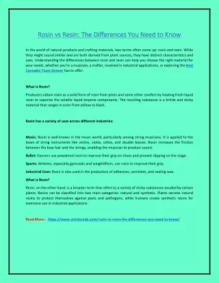 rosin vs resin the differences you need to know