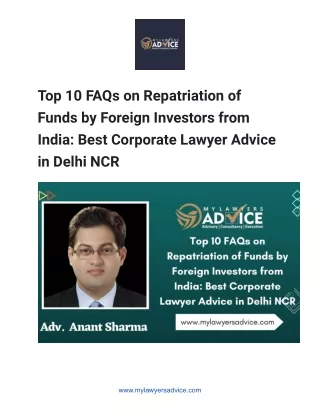 Top 10 FAQs on Repatriation of Funds
