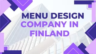 Menu design company in Finland