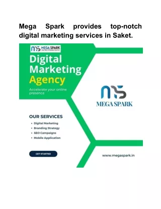 Mega Spark provides top-notch digital marketing services in Saket.
