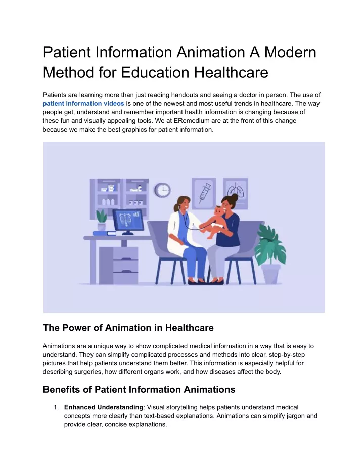 patient information animation a modern method