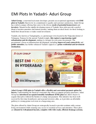 emi plots in yadadri aduri group