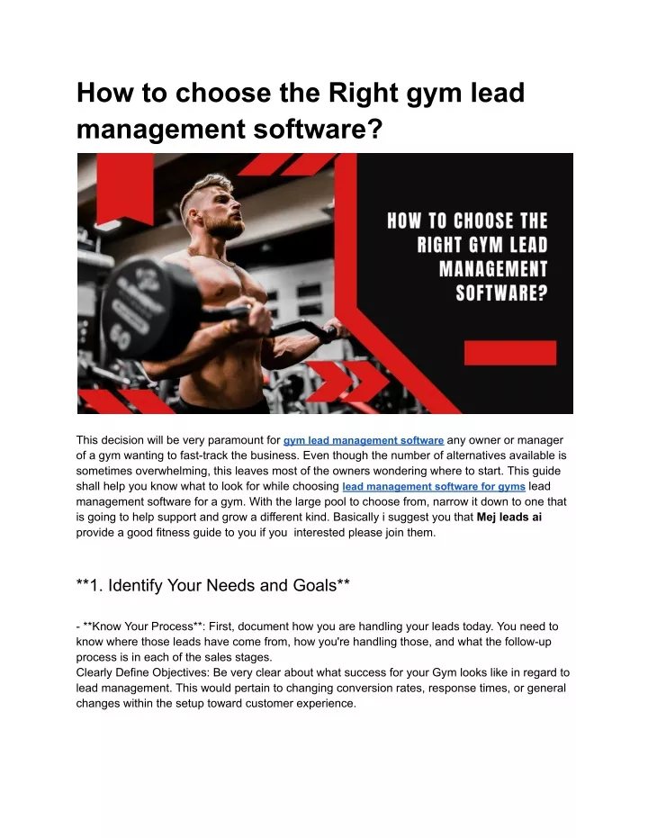 how to choose the right gym lead management