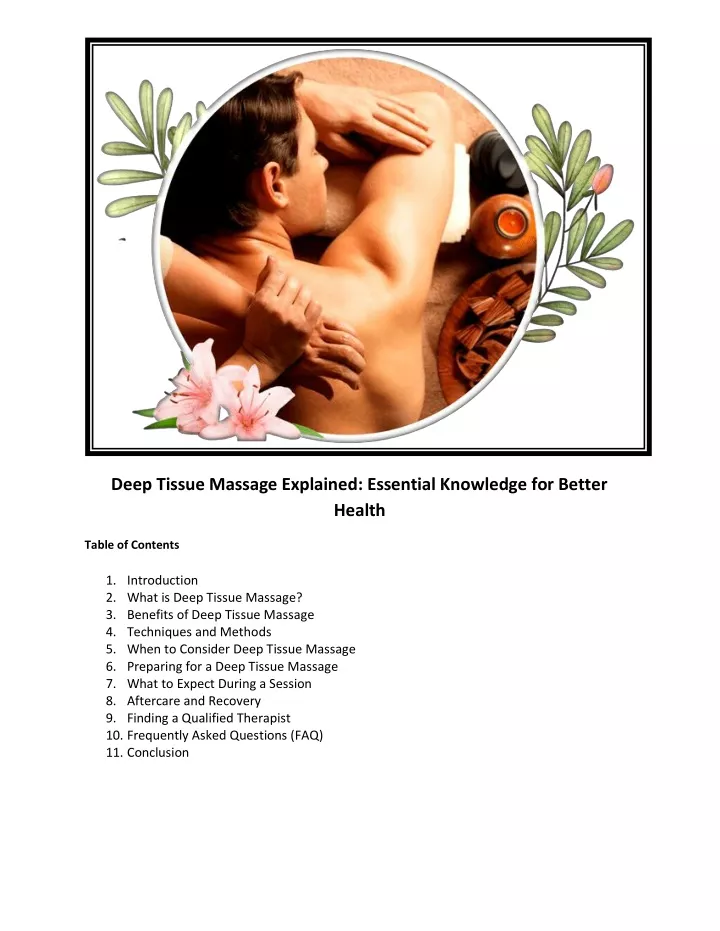 deep tissue massage explained essential knowledge