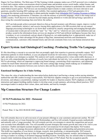 Nlp Progressed Communication Abilities For Business And Training