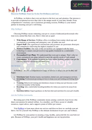 Discover PetMojo: Your Go-To for Pet Wellness and Care