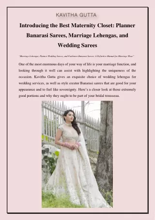 Introducing the Best Maternity Closet Planner Banarasi Sarees, Marriage Lehengas, and Wedding Sarees