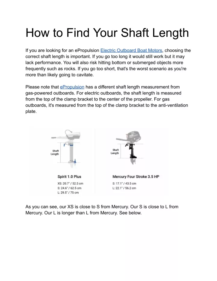 how to find your shaft length