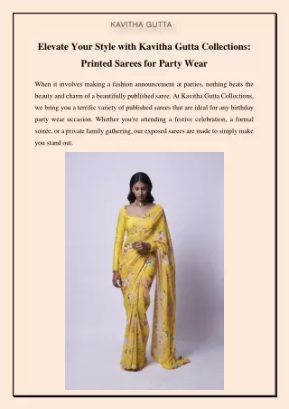 elevate your style with kavitha gutta collections