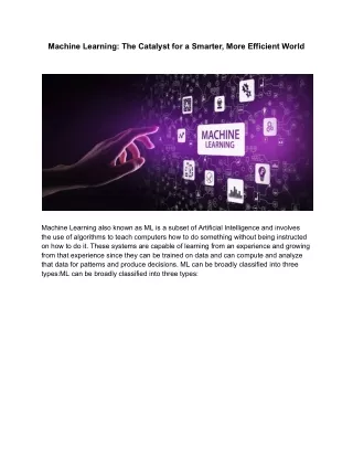 Machine Learning_ The Catalyst for a Smarter, More Efficient World (1)