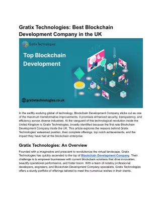 Gratix Technologies_ Best Blockchain Development Company in the UK